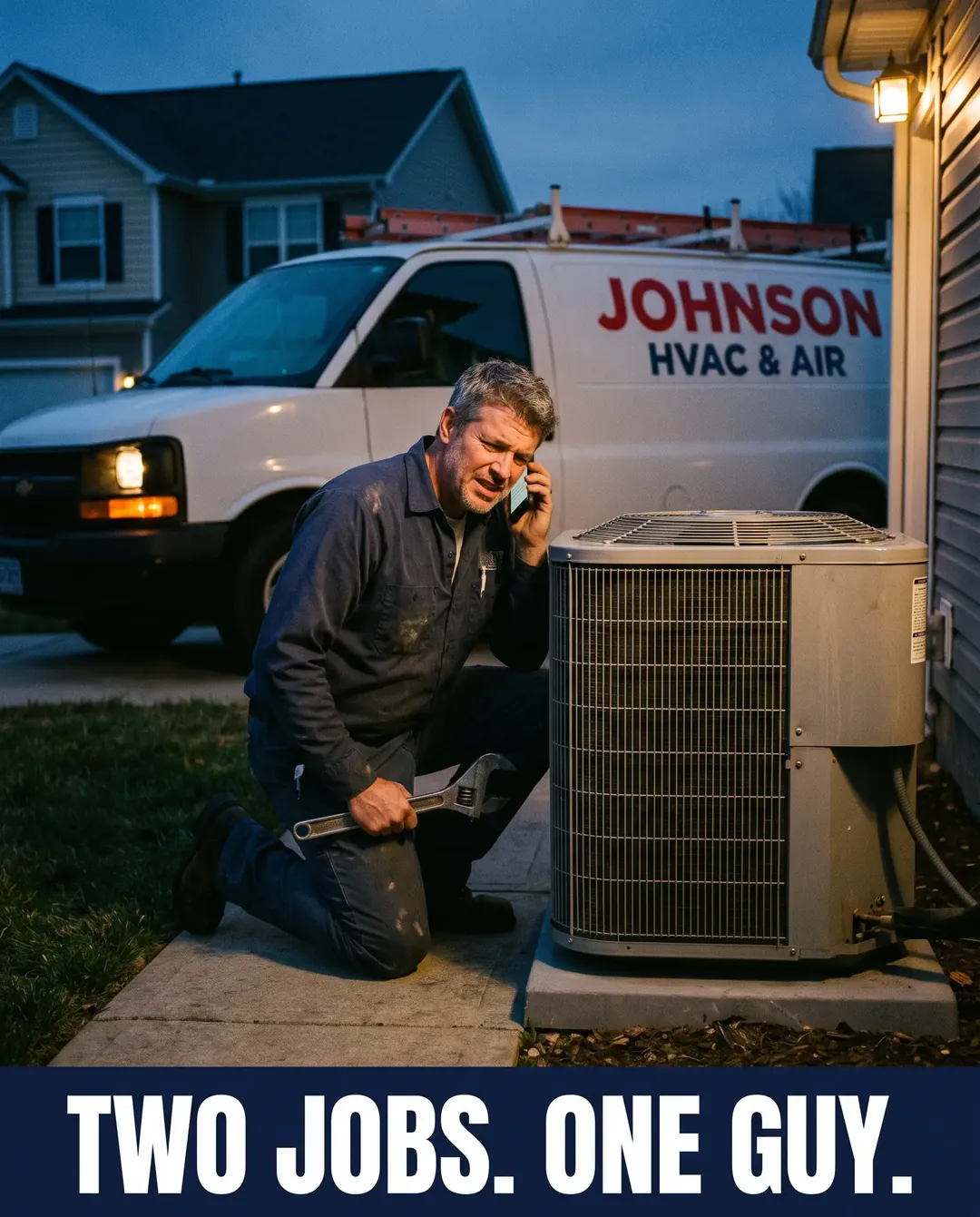 HVAC ad creative — Names the moment a missed call turns into a lost job.