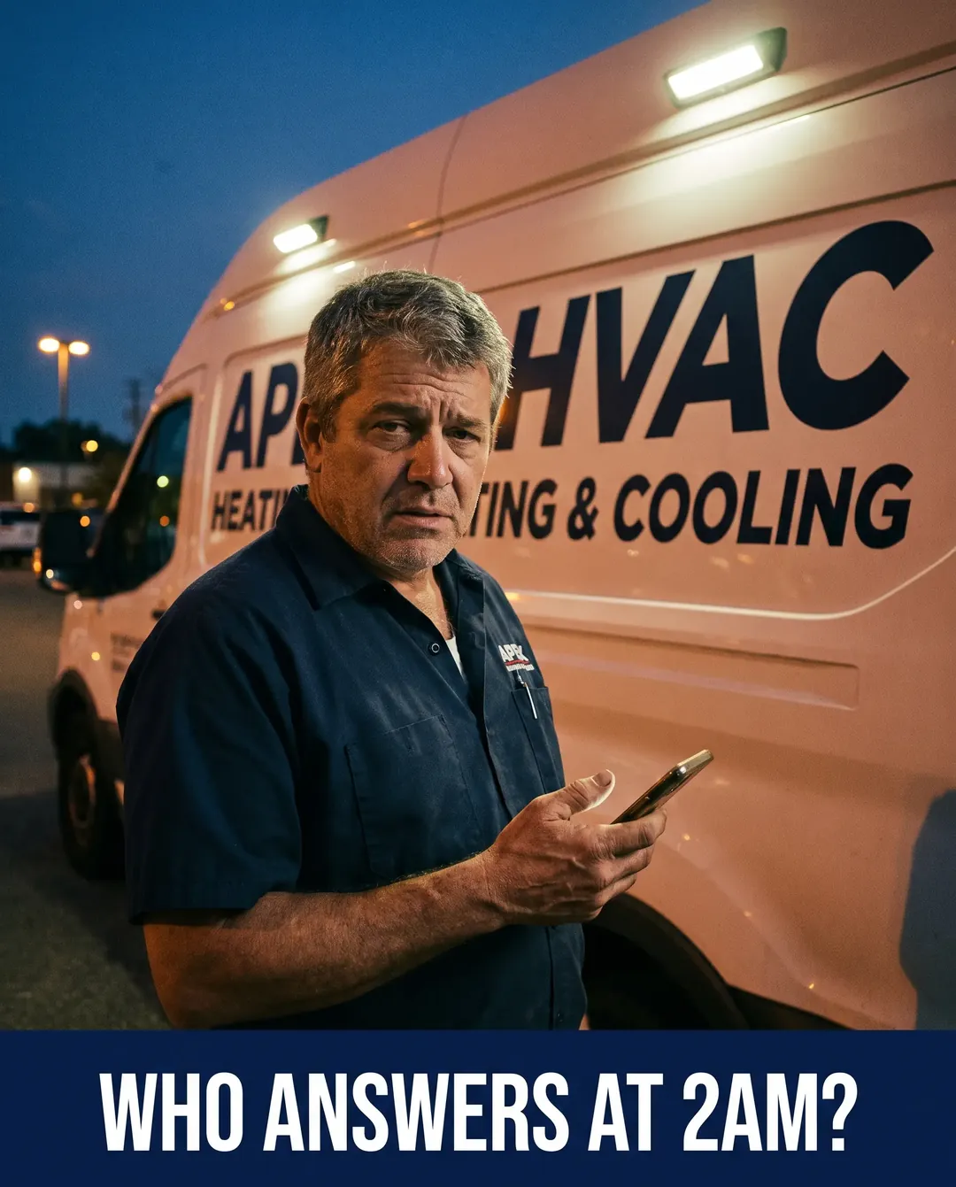 HVAC ad creative — Names the moment a missed call turns into a lost job.