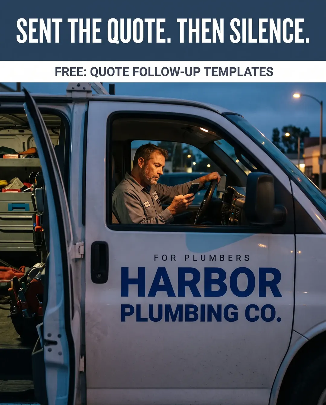 Plumbing ad creative — Names the moment a missed call turns into a lost job.