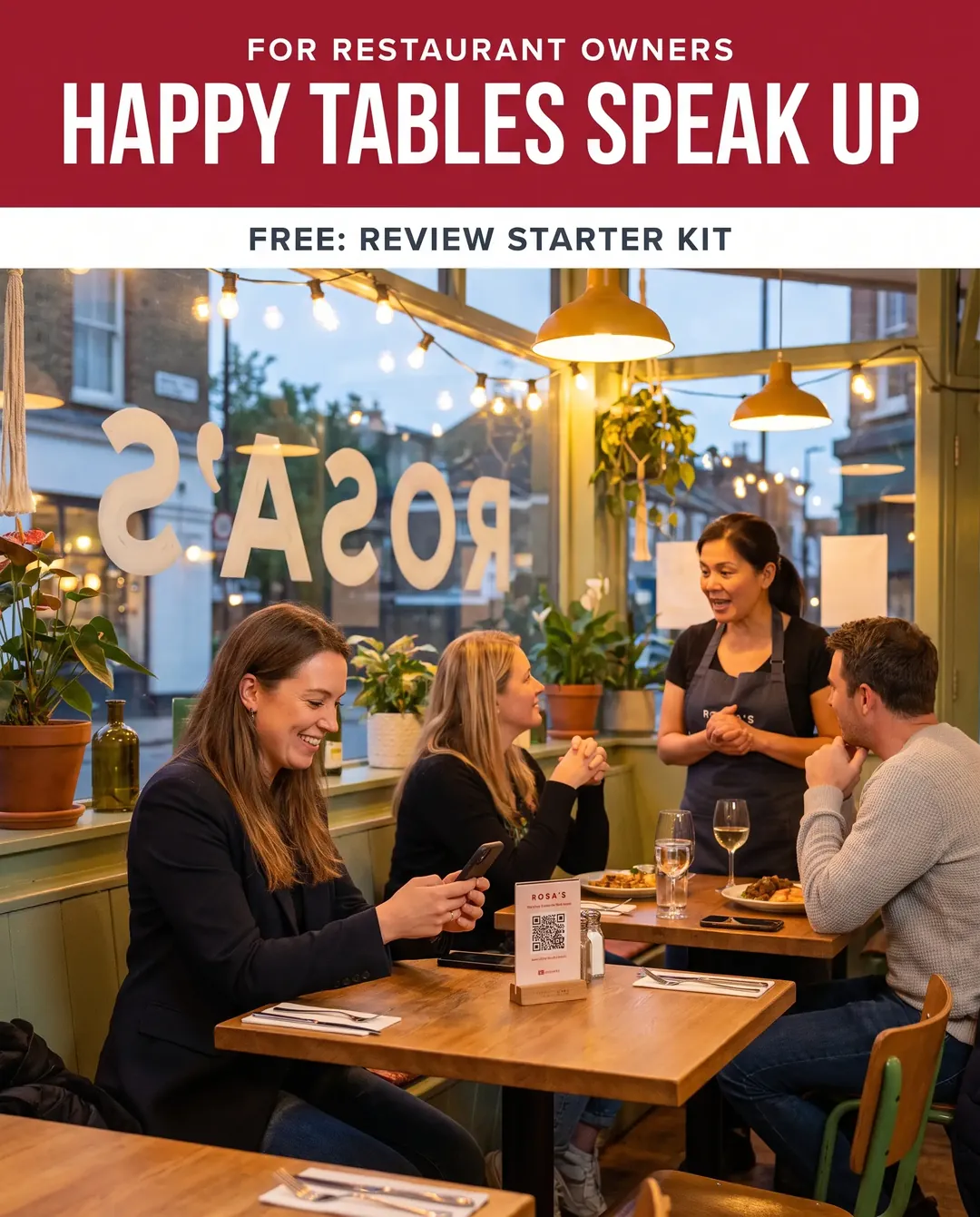 Restaurant ad creative — Shows the after — every call answered, every job on the board.