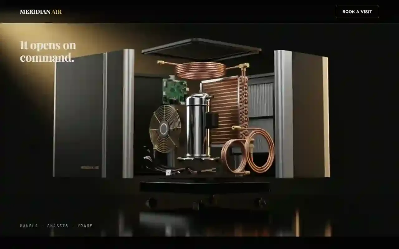 Homepage of the Meridian Air signature demonstration site